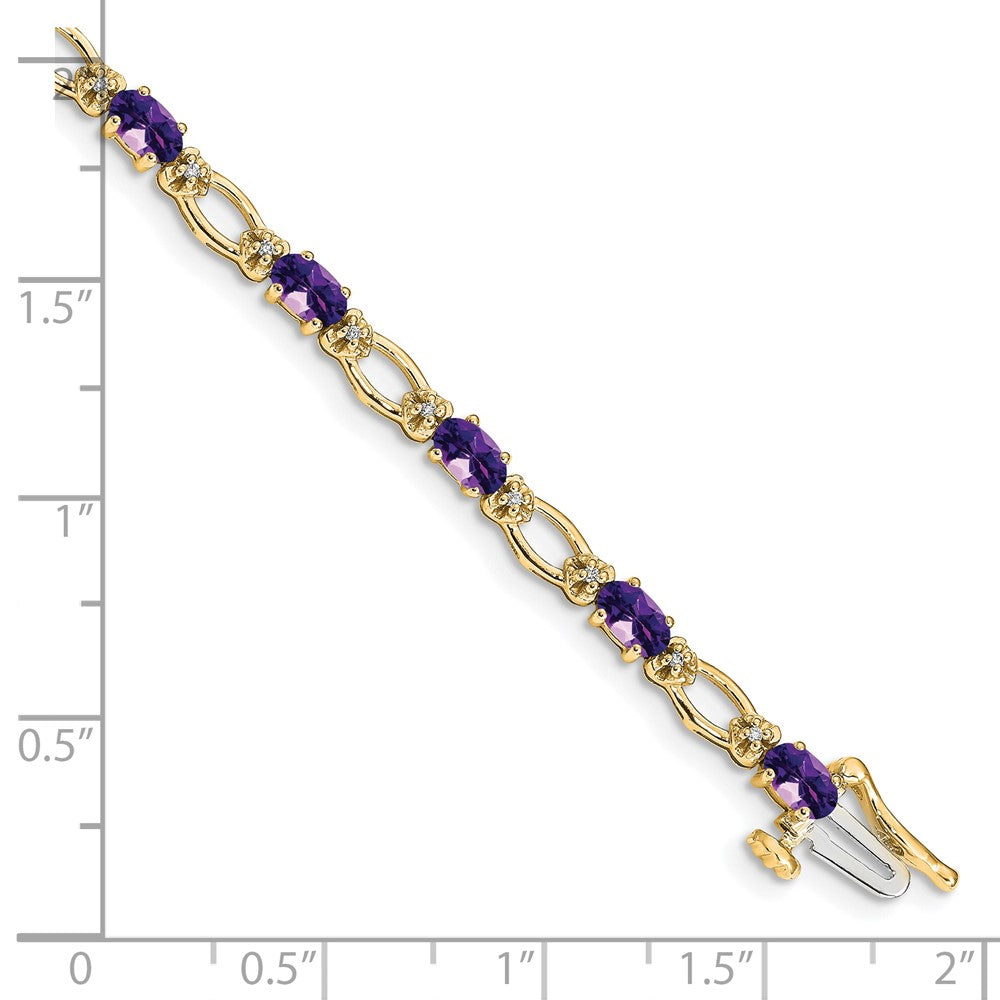 14k Diamond and Amethyst Bracelet