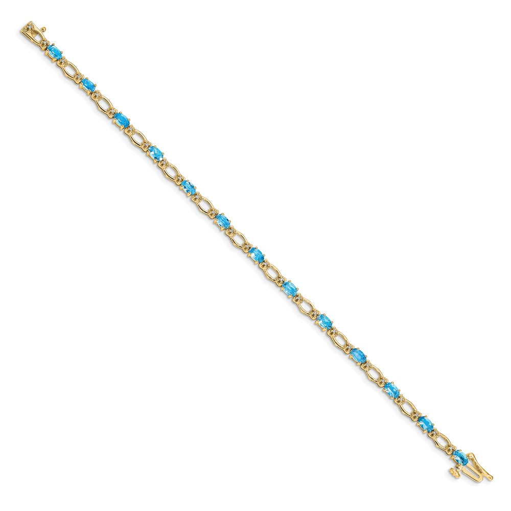 14k Diamond and Blue Topaz Bracelet