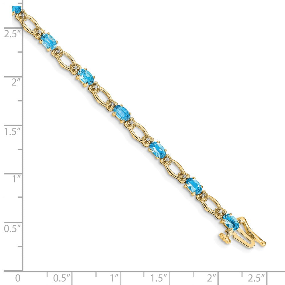 14k Diamond and Blue Topaz Bracelet