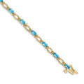 14k Diamond and Blue Topaz Bracelet