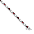 14k White Gold Diamond and Garnet Bracelet