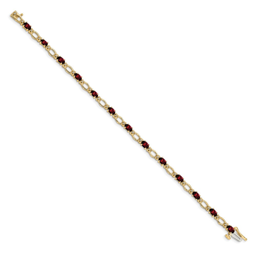 14k Diamond and Garnet Bracelet
