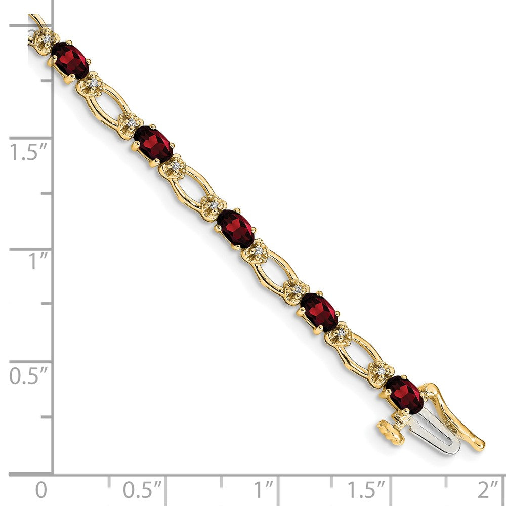 14k Diamond and Garnet Bracelet