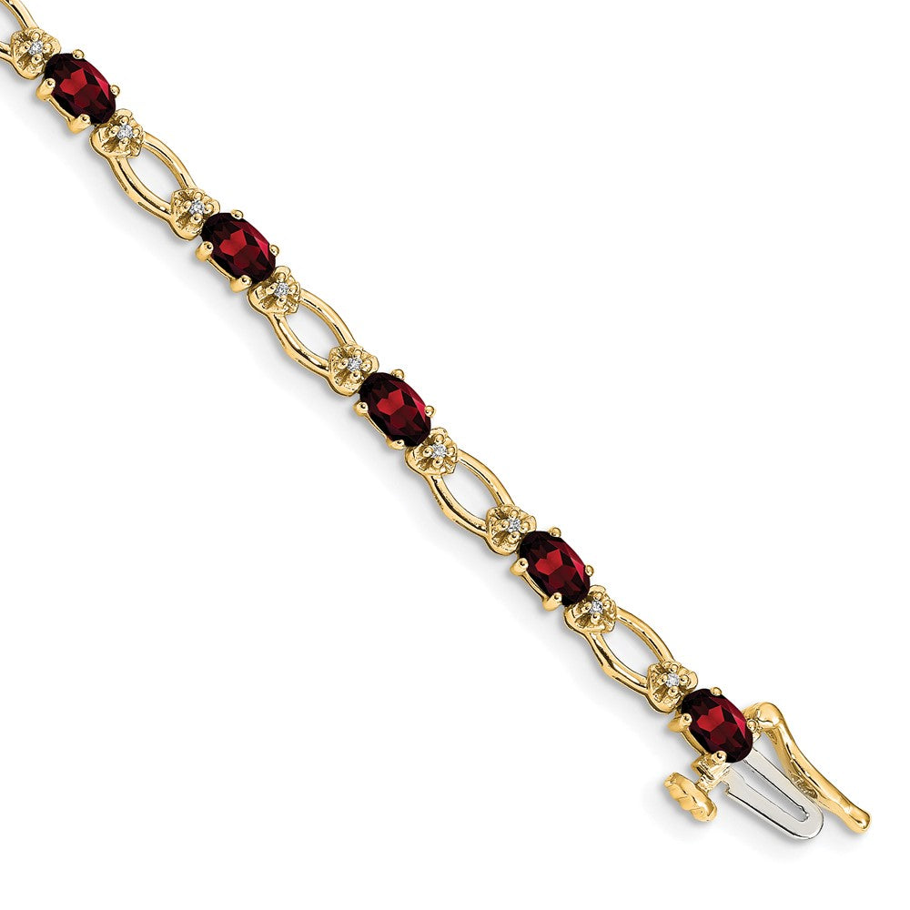 14k Diamond and Garnet Bracelet