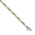 14k White Gold Diamond and Peridot Bracelet