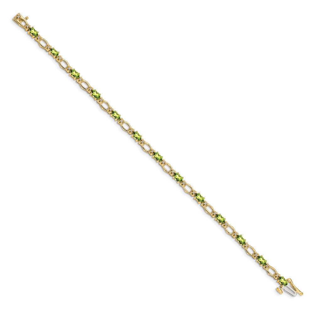 14k Diamond and Peridot Bracelet