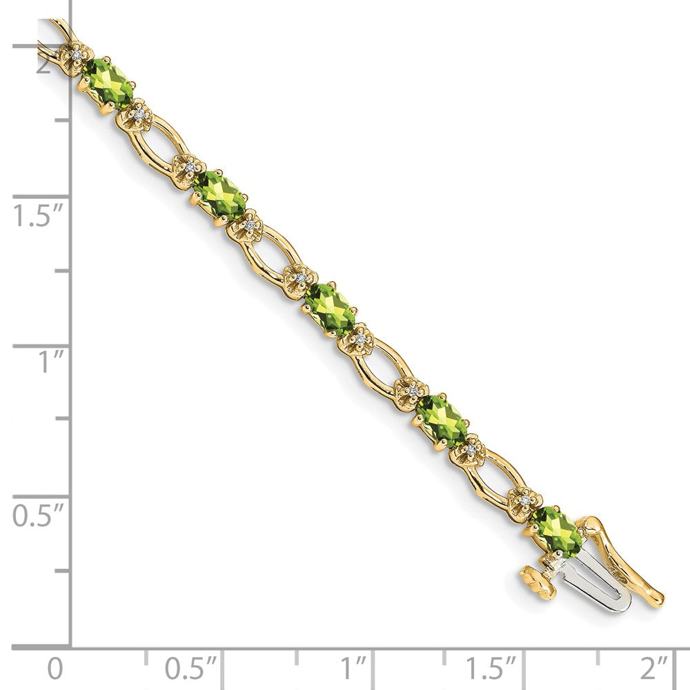 14k Diamond and Peridot Bracelet