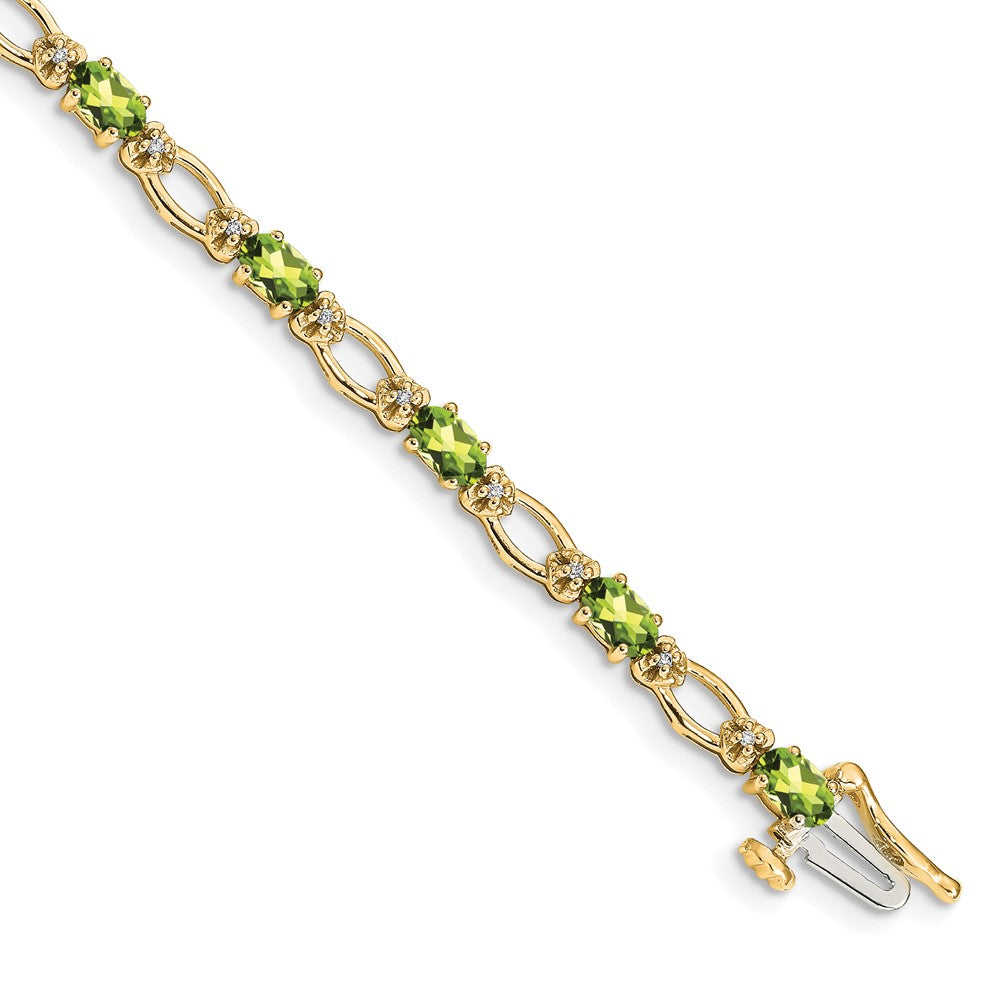 14k Diamond and Peridot Bracelet