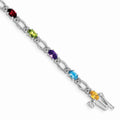 14k White Gold Diamond and Rainbow Bracelet