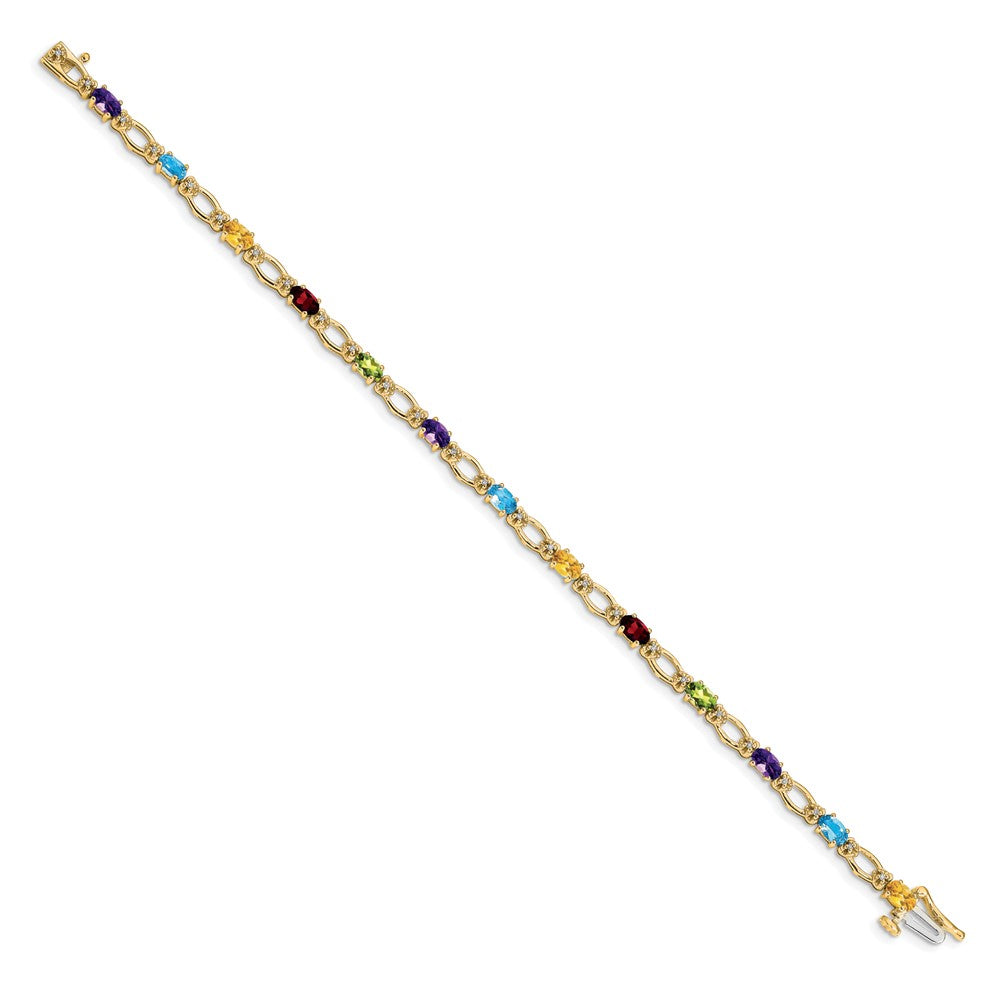 14k Diamond and Rainbow Bracelet