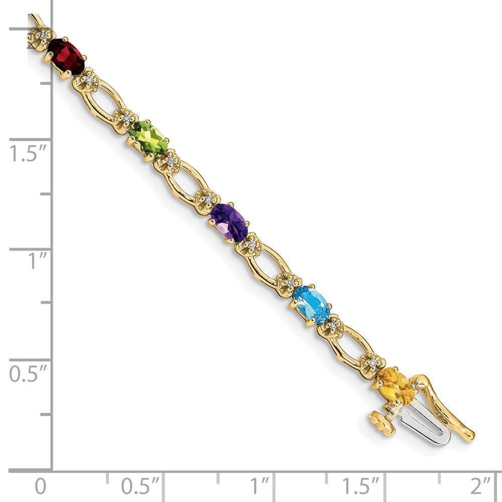 14k Diamond and Rainbow Bracelet
