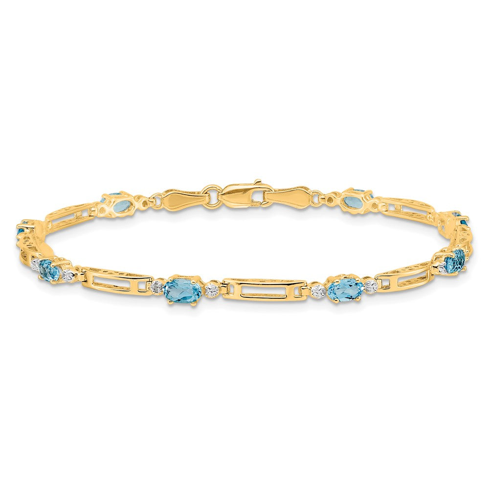 14k Diamond and Blue Topaz Bracelet