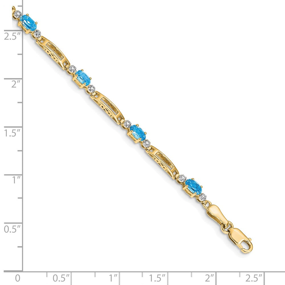 14k Diamond and Blue Topaz Bracelet
