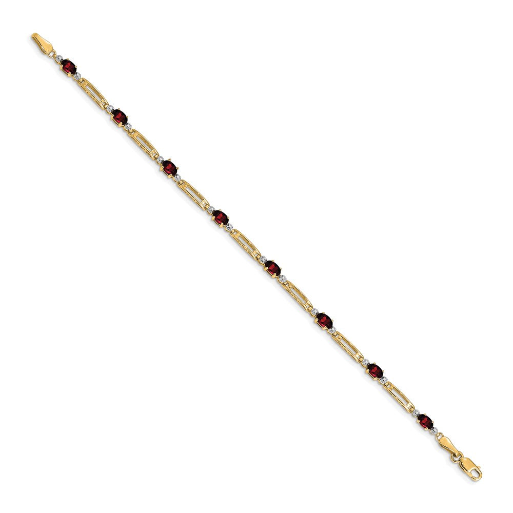 14k Diamond and Garnet Bracelet