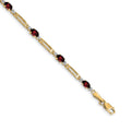 14k Diamond and Garnet Bracelet