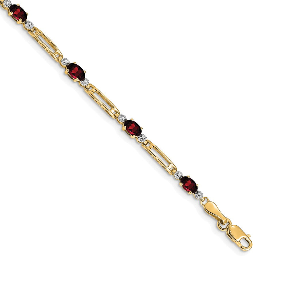 14k Diamond and Garnet Bracelet