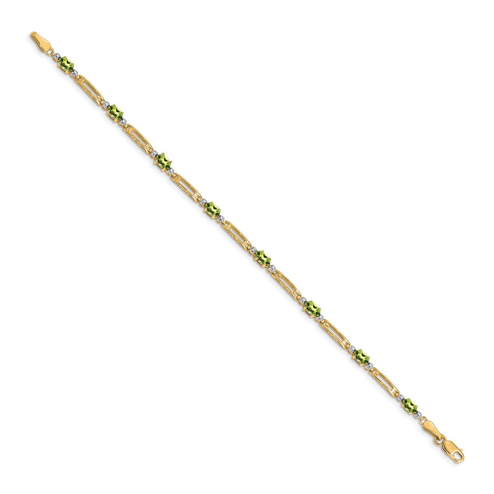 14k Diamond and Peridot Bracelet