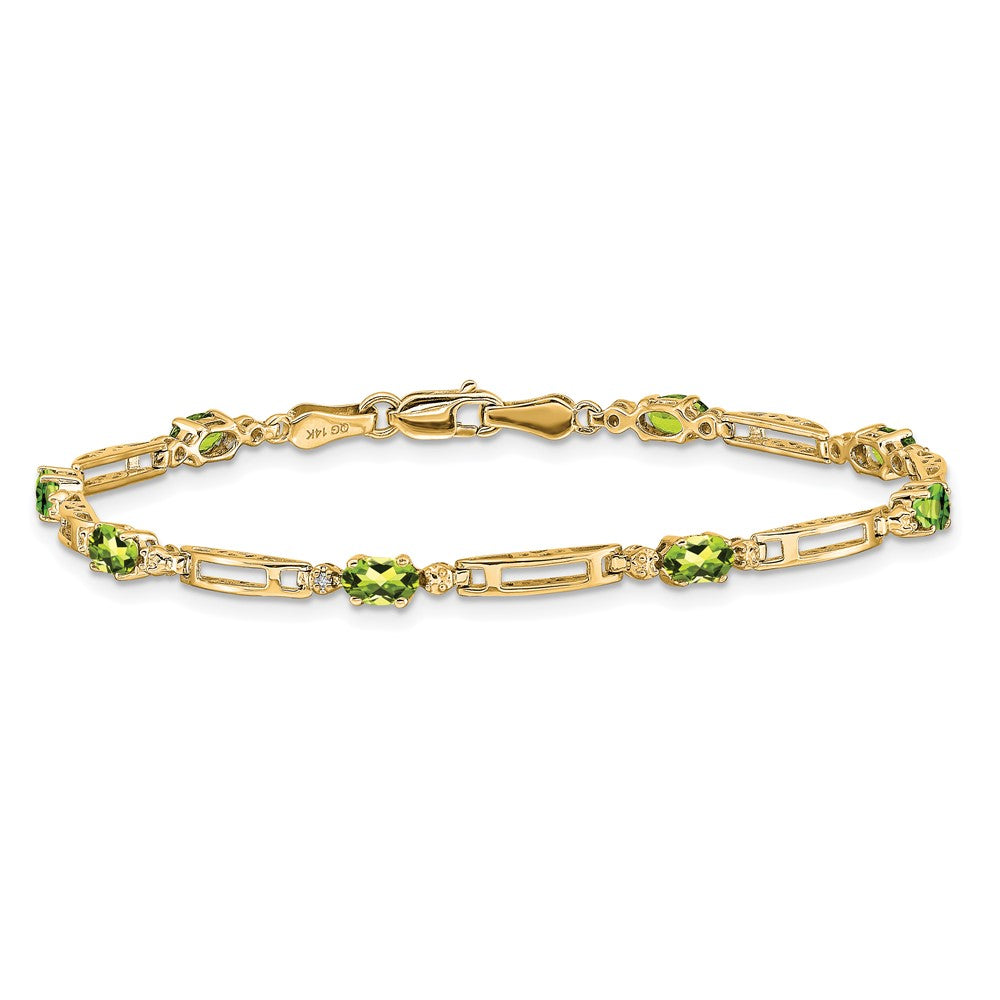 14k Diamond and Peridot Bracelet