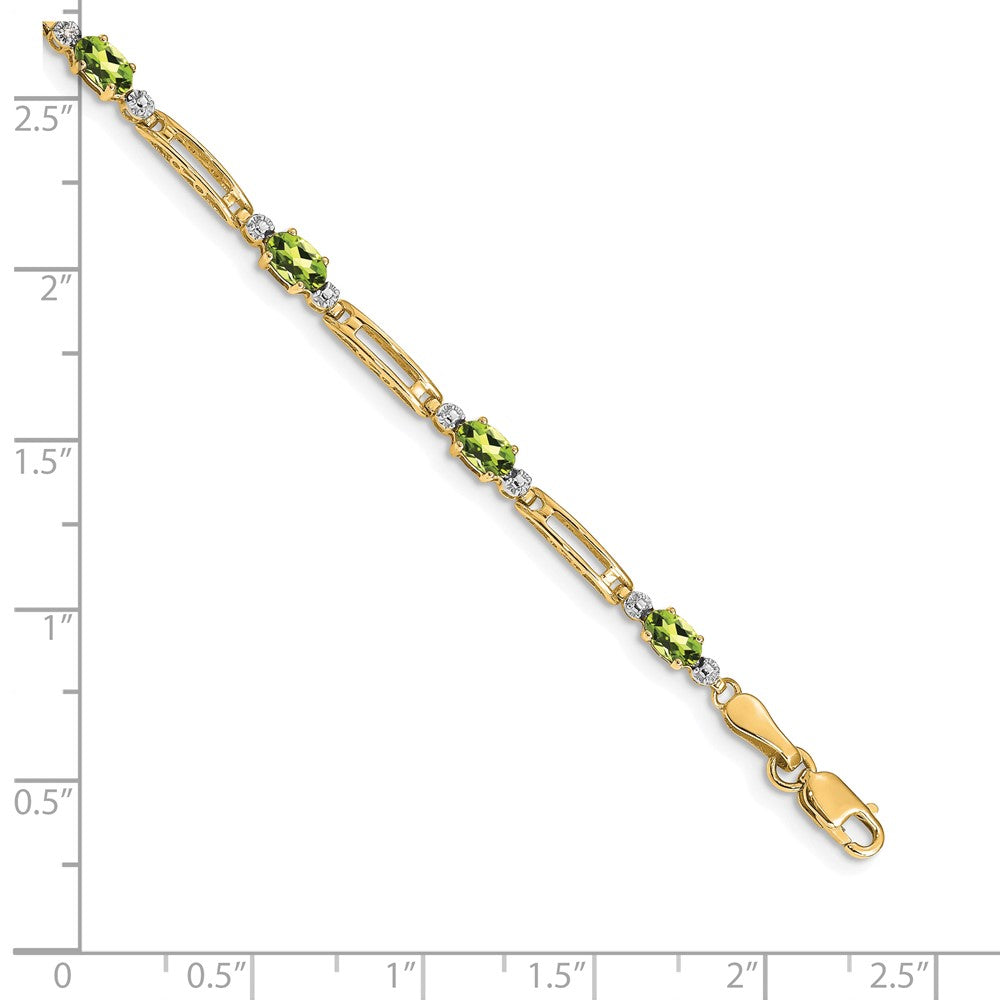 14k Diamond and Peridot Bracelet