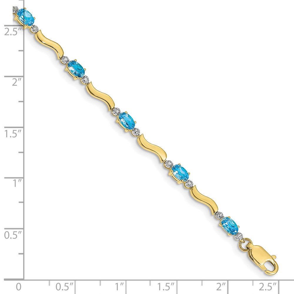 10k Fancy Diamond and Blue Topaz Bracelet
