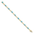 14k Blue Topaz and Diamond Infinity Bracelet
