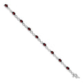14k White Gold Garnet and Diamond Infinity Bracelet