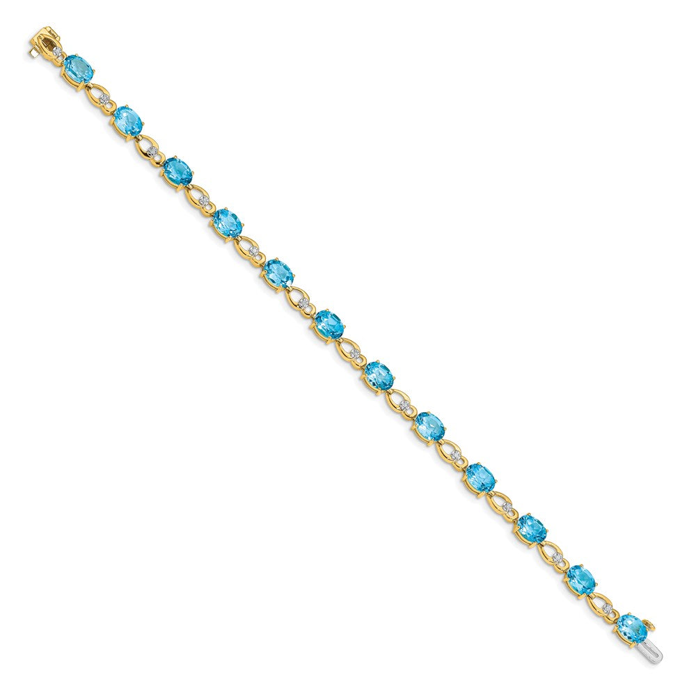 14k Blue Topaz and Diamond Bracelet