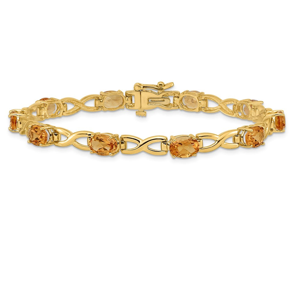 14k 7x5mm Oval Citrine Bracelet