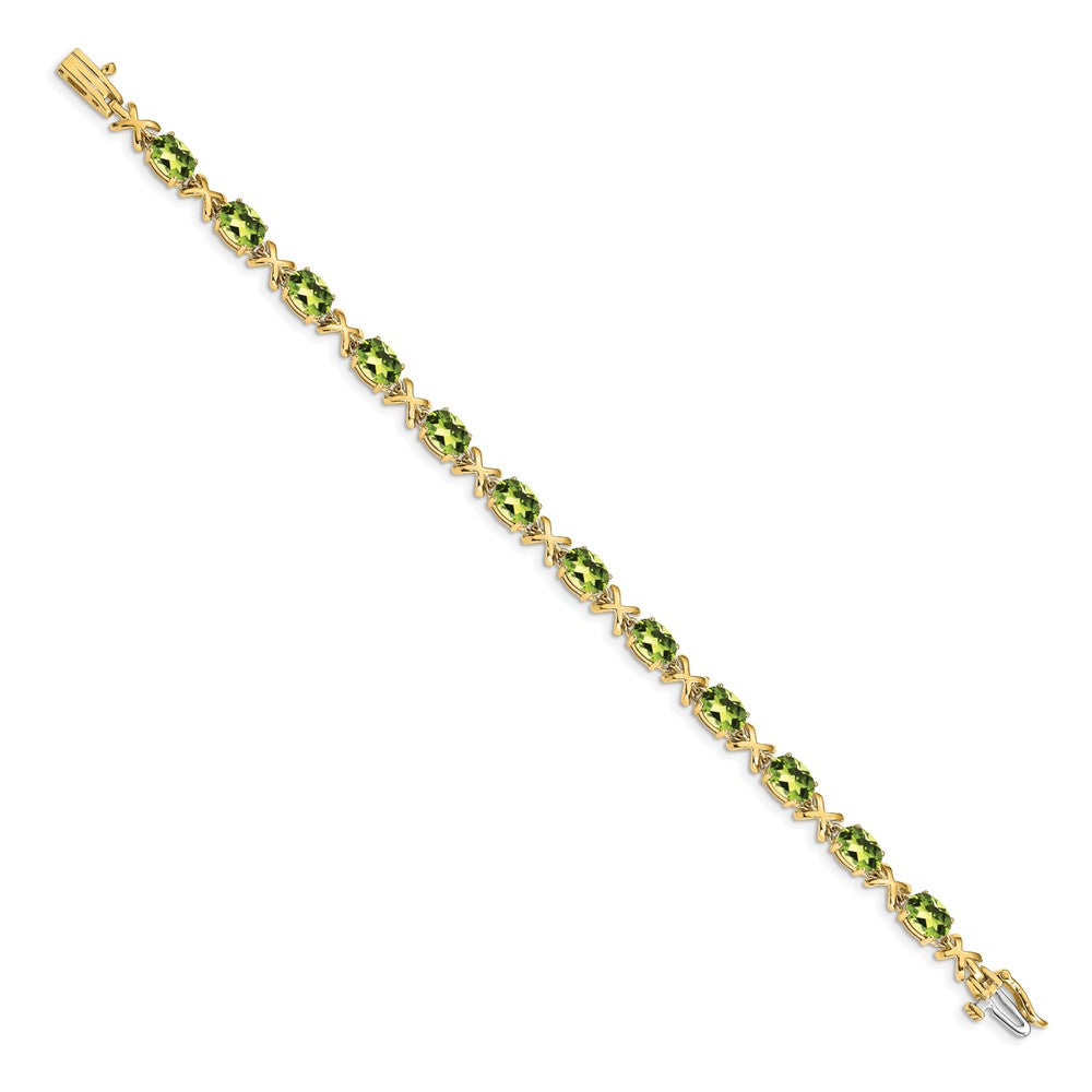 14k 7x5mm Oval Peridot Bracelet