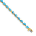 14k 6x4mm Oval Blue Topaz Bracelet
