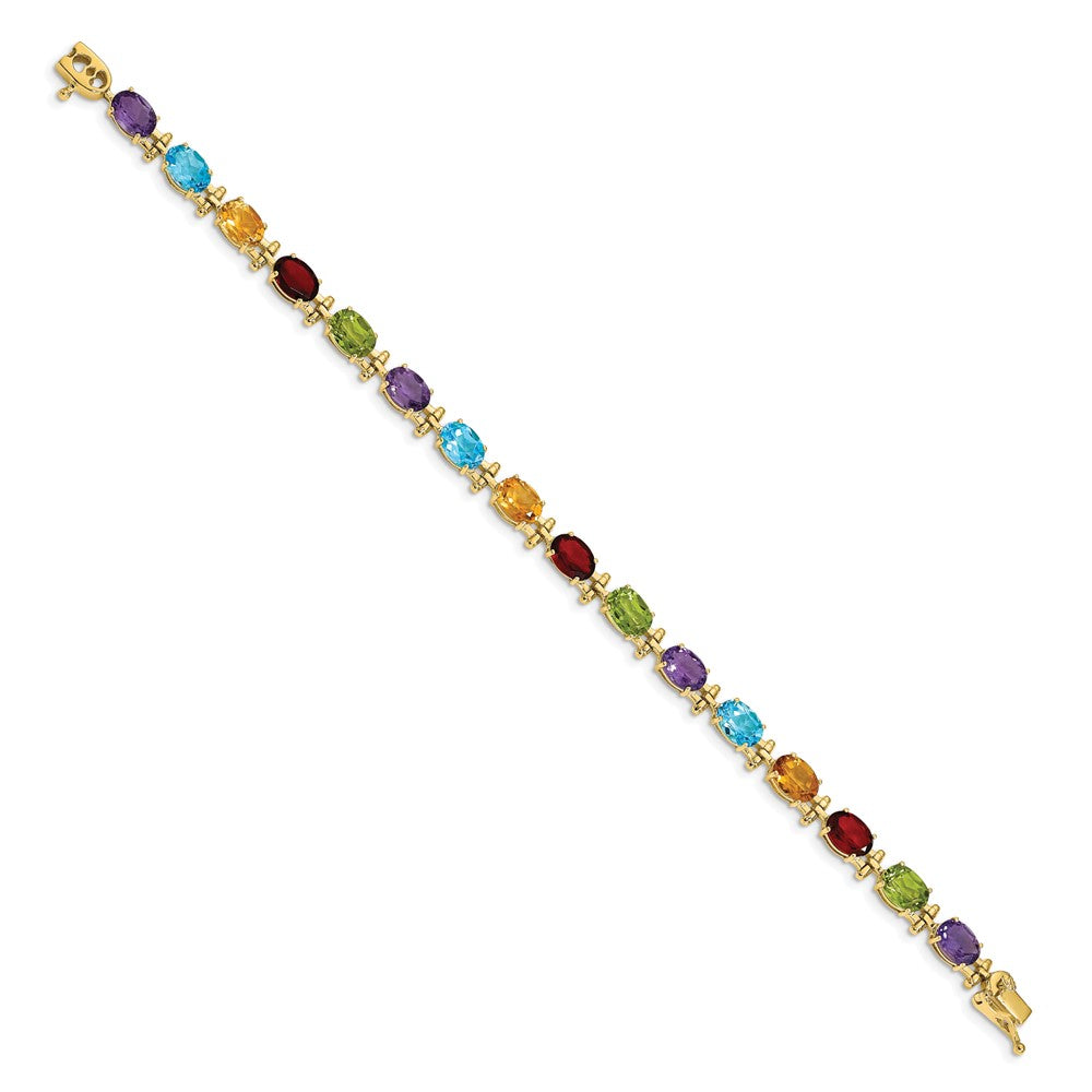 14k Rainbow Gemstone Bracelet
