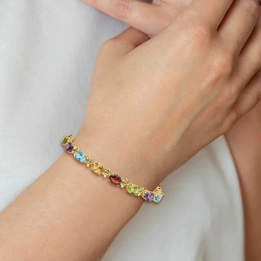 14k Rainbow Gemstone Bracelet