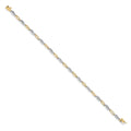10k Two-tone Diamond 7.5in Link Bracelet