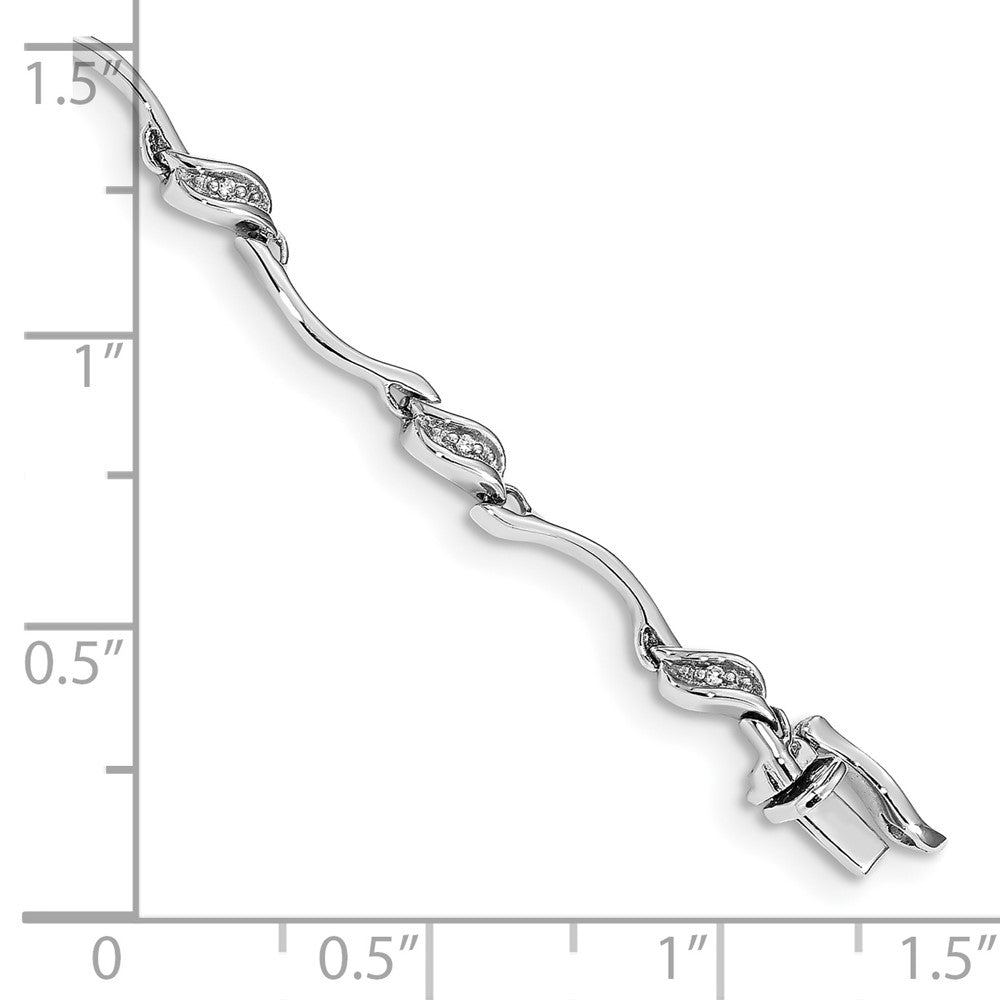 14k White Gold Diamond Link Bracelet