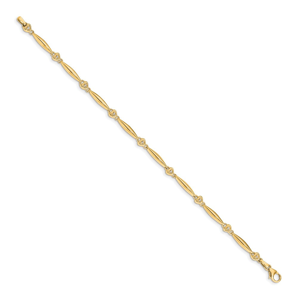 14k Diamond Heart Bracelet