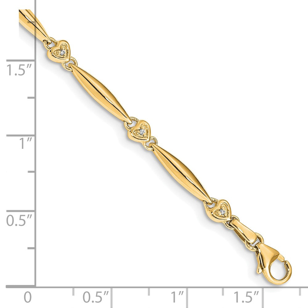 14k Diamond Heart Bracelet