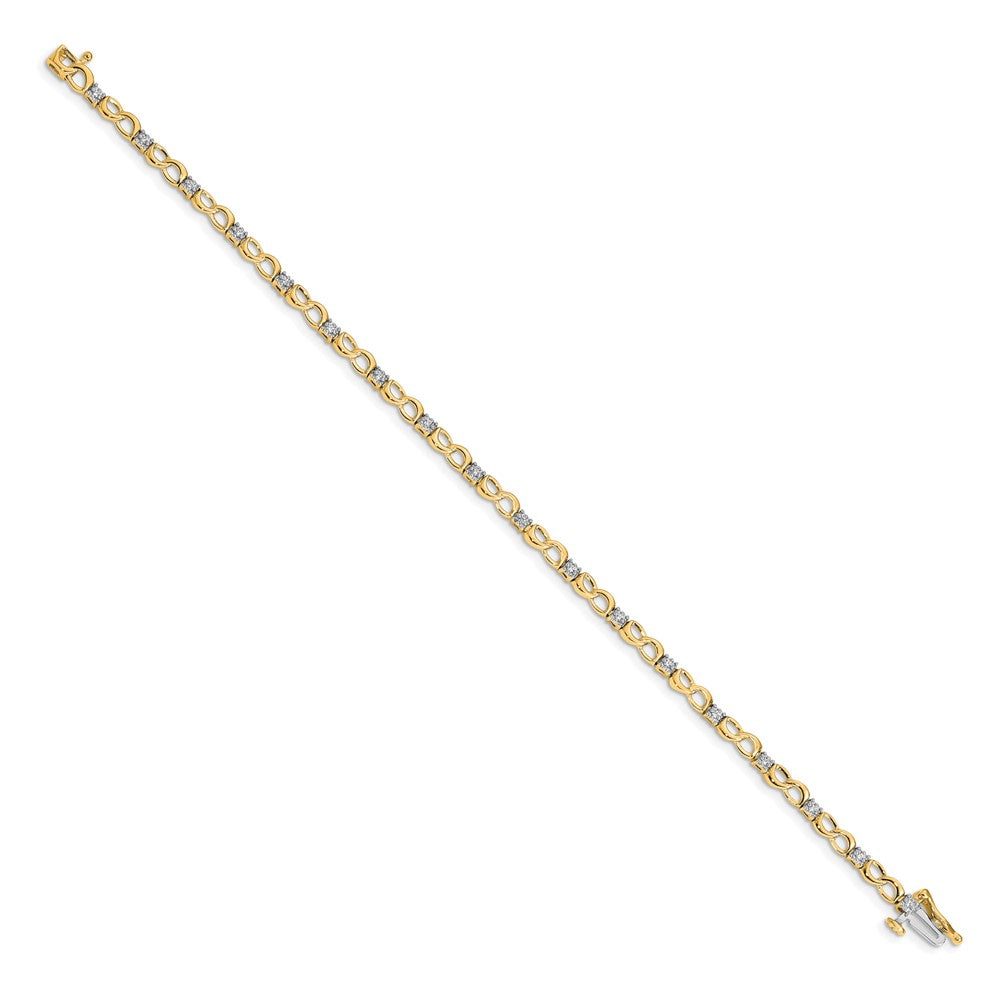 14k Diamond Figure 8 Link Bracelet