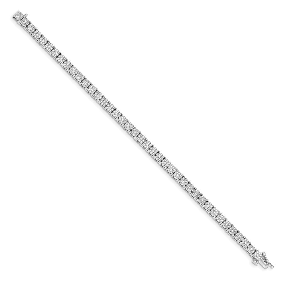 14k White Gold Cluster Setting Diamond Bracelet