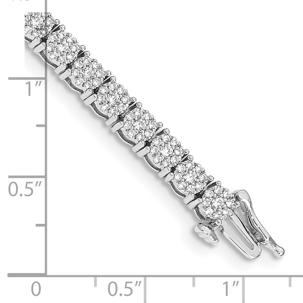 14k White Gold Cluster Setting Diamond Bracelet