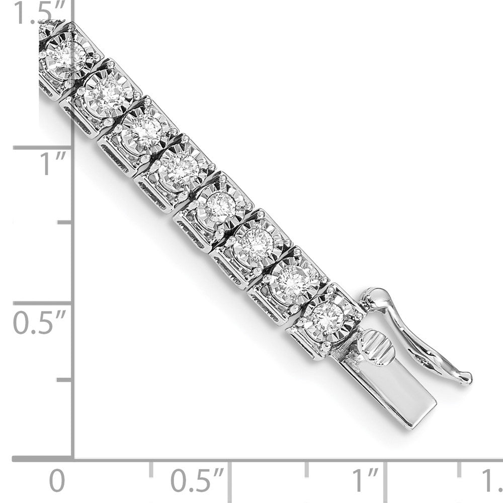 14k White Gold 7.25 inch Diamond Tennis Bracelet