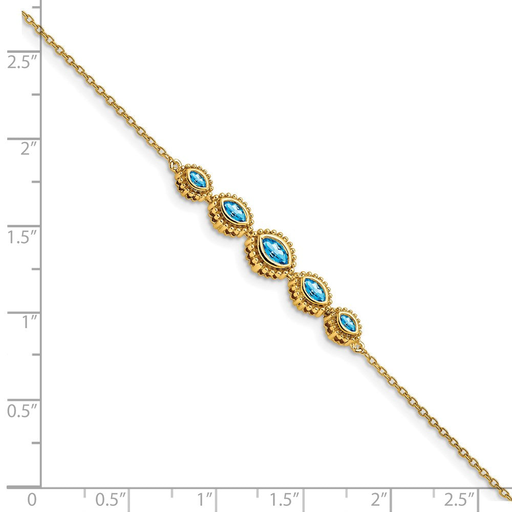 14k Marquise Blue Topaz Bracelet