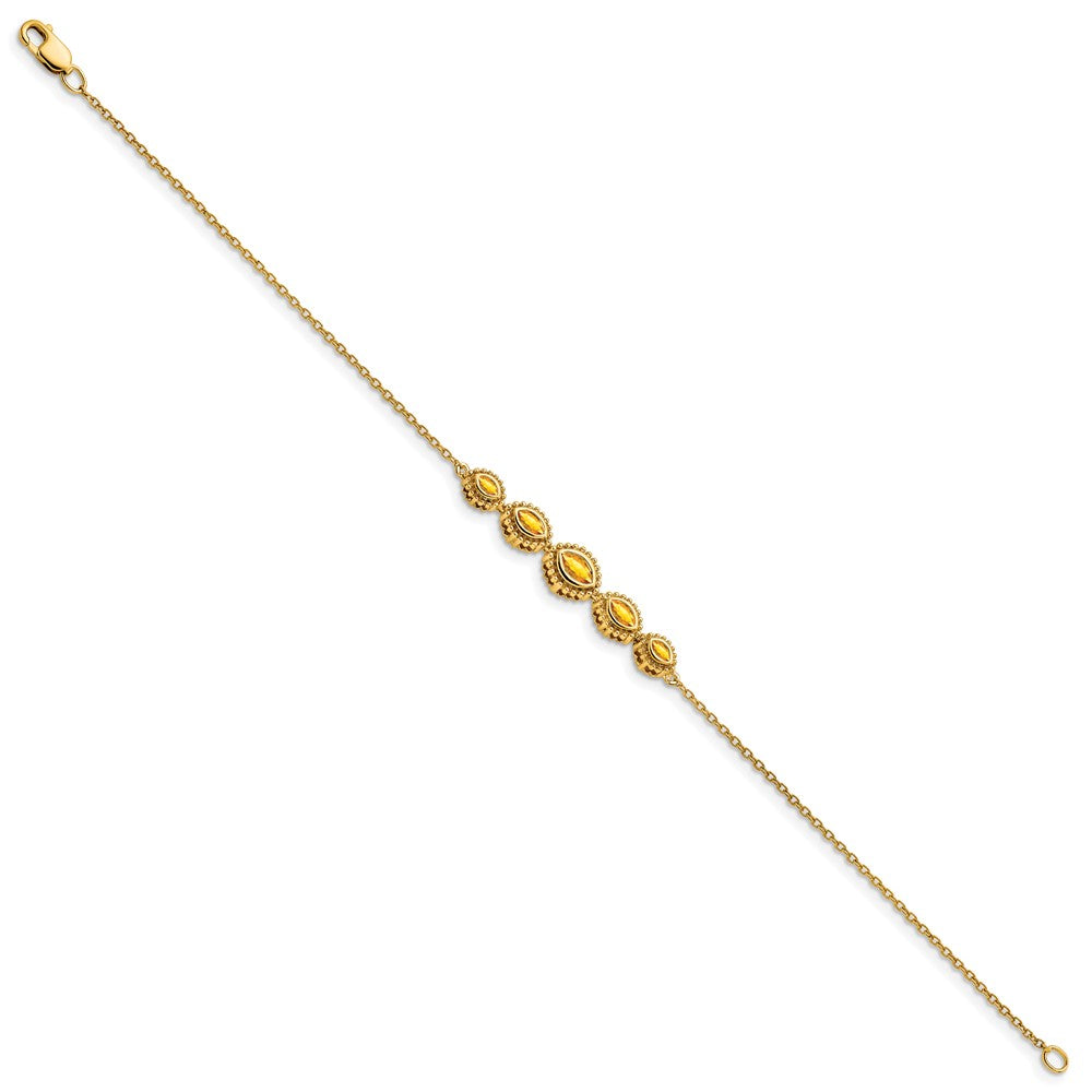 14k Marquise Citrine Bracelet
