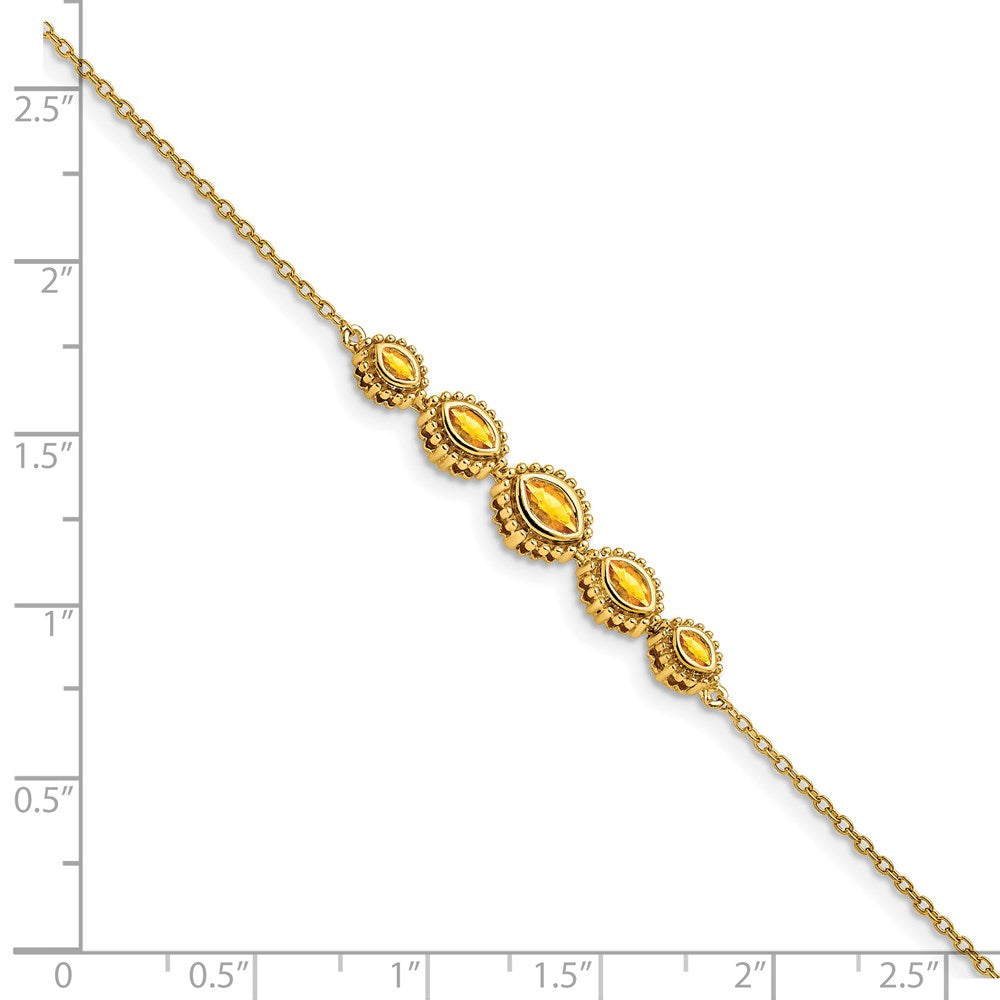 14k Marquise Citrine Bracelet