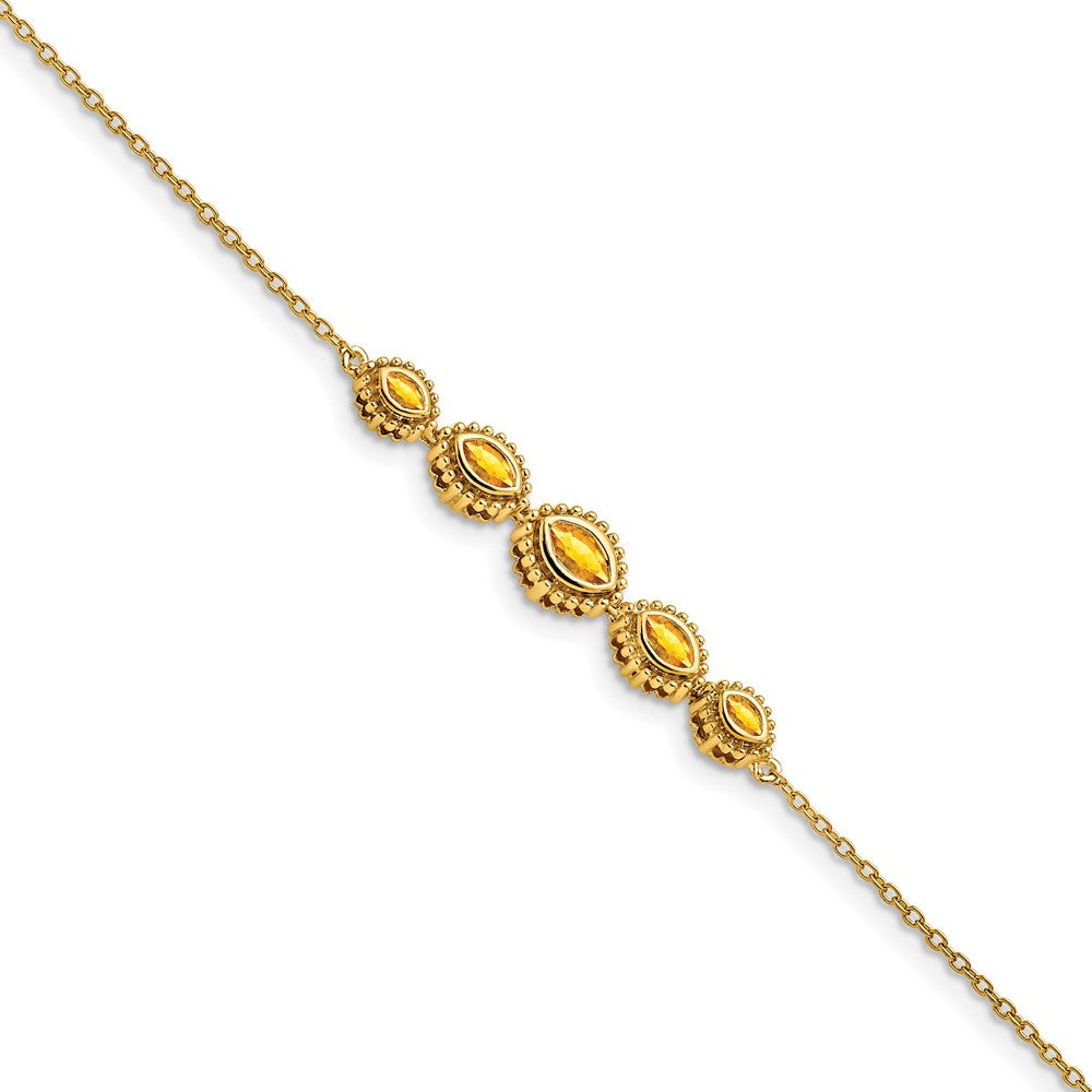 14k Marquise Citrine Bracelet