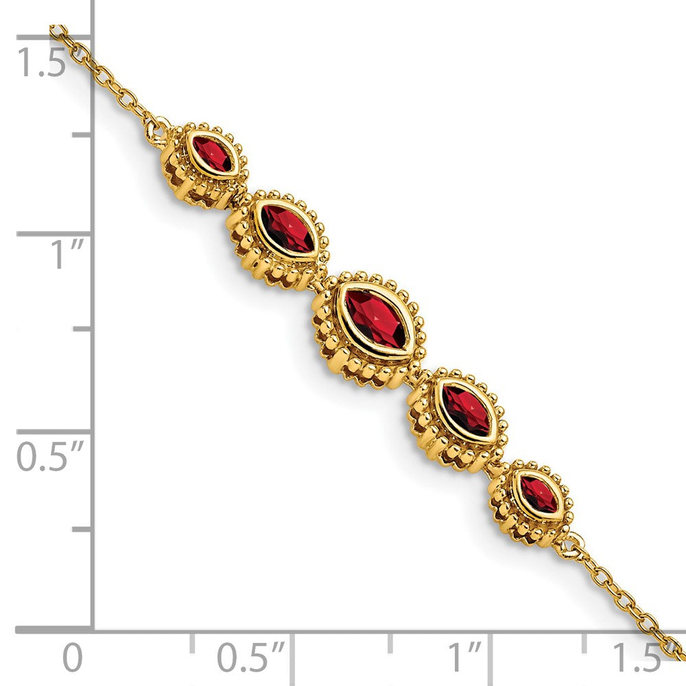 14k Marquise Garnet Bracelet