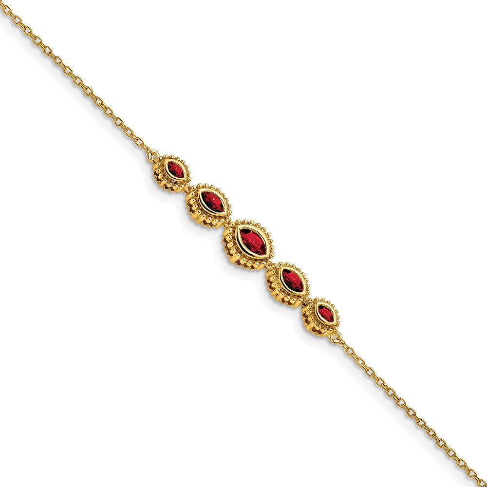 14k Marquise Garnet Bracelet