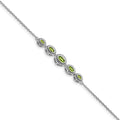 14k White Gold Marquise Peridot Bracelet