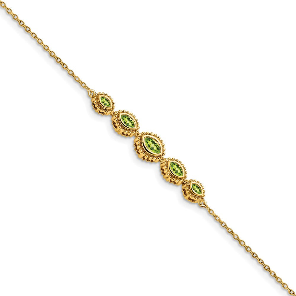 14k Marquise Peridot Bracelet