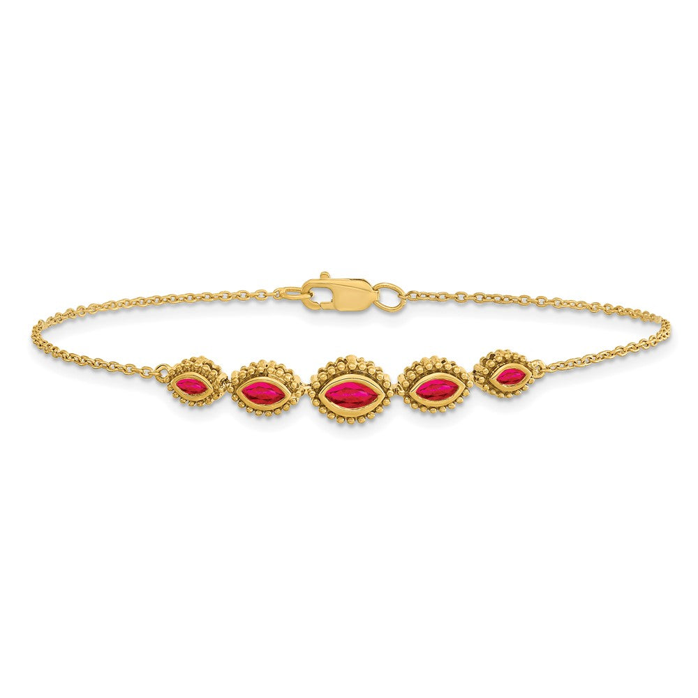 14k Marquise Ruby Bracelet