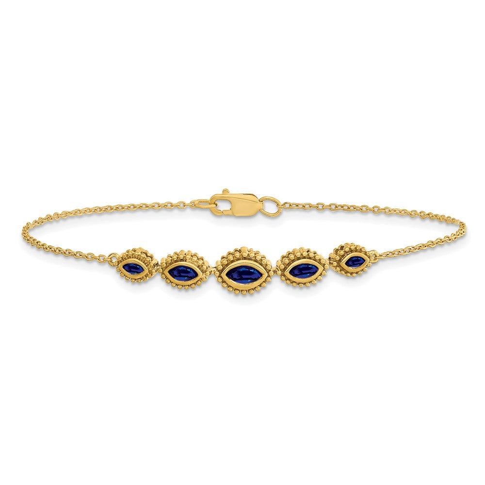 14k Marquise Sapphire Bracelet
